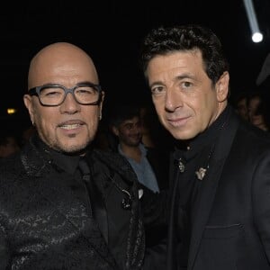 Exclusif - Pascal Obispo et Patrick Bruel dans les coulisses de la soirée événement Bercy fête ses 30 ans - Le concert anniversaire, diffusée le 4 décembre 2015, à l'AccorHotels Arena à Paris. © Veeren/Moreau