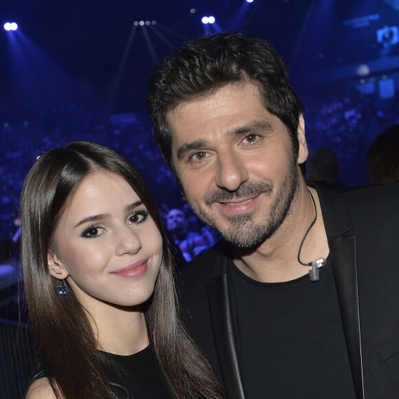 Exclusif - Marina Kaye et Patrick Fiori dans les coulisses de la soirée événement Bercy fête ses 30 ans - Le concert anniversaire, diffusée le 4 décembre 2015, à l'AccorHotels Arena à Paris. © Veeren/Moreau