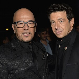 Exclusif - Pascal Obispo et Patrick Bruel dans les coulisses de la soirée événement Bercy fête ses 30 ans - Le concert anniversaire, diffusée le 4 décembre 2015, à l'AccorHotels Arena à Paris. © Veeren/Moreau