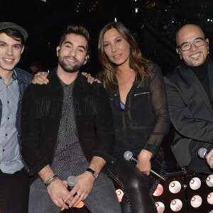 Exclusif - Lilian Renaud, Kendji Girac, Zazie et Pascal Obispo dans les coulisses de la soirée événement Bercy fête ses 30 ans - Le concert anniversaire, diffusée le 4 décembre 2015, à l'AccorHotels Arena à Paris. © Veeren/Moreau