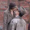 Exclusif - Ben Affleck et Sienna Miller s'embrassent sur le tournage de "Live by night" à Boston le 23 novembre 2015.