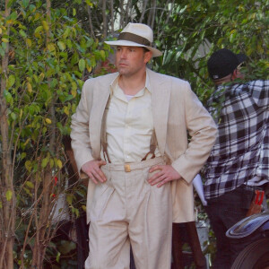 Ben Affleck sur le tournage de Live by Night à Los Angeles le 7 décembre 2015.