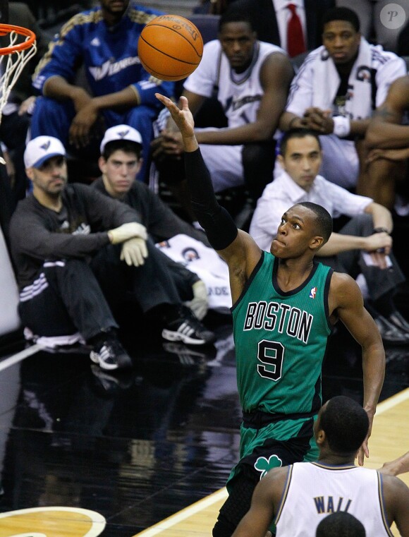 Rajon Rondo lors du match Celtics de Boston - Washington Wizards au Verizon Center de Washington, le 22 janvier 2011