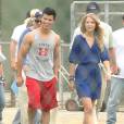 Taylor Lautner et Taylor Swift sur le tournage de 'Valentine's Day' à Los Angeles, le 30 juillet 2009