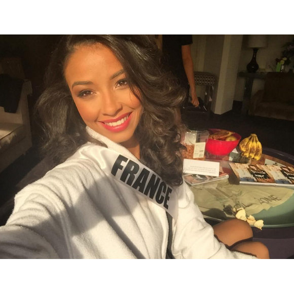 Flora Coquerel aux Etats-Unis pour le concours Miss Univers 2016. Décembre 2015.