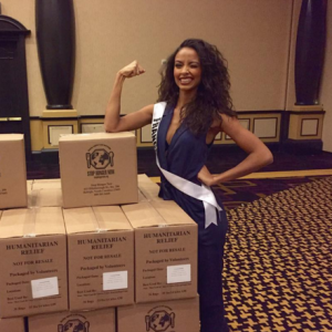 Flora Coquerel, Miss France 2014, aux Etats-Unis pour le concours Miss Univers 2016. Décembre 2015.