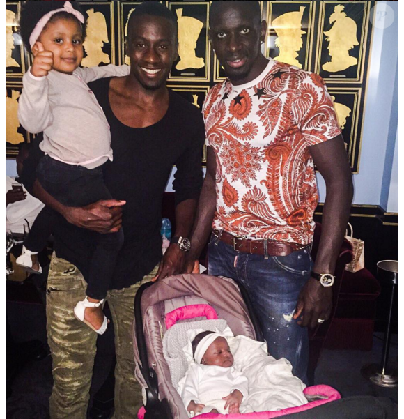Blaise Matuidi, Mamadou Sakho et ses enfants - Photo publiée le 12 août 2015
