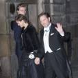 La princesse Madeleine de Suède et son mari Christopher O'Neill au gala de fin d'année de l'Académie suédoise, à la Bourse de Stockholm le 20 décembre 2015.
