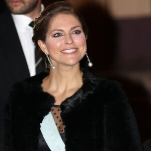 La princesse Madeleine de Suède au gala de fin d'année de l'Académie suédoise, à la Bourse de Stockholm le 20 décembre 2015.