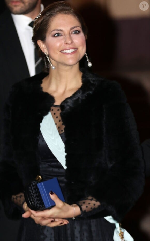La princesse Madeleine de Suède au gala de fin d'année de l'Académie suédoise, à la Bourse de Stockholm le 20 décembre 2015.