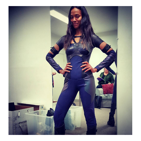 Zoe Saldana sublime dans son costume de Gamora / photo postée sur le compte instagram de l'actrice américaine, le 14 décembre 2015.