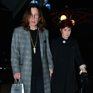 Ozzy Osbourne et sa femme Sharon arrive au restaurant Craig pour dîner avec leur fils Jack et sa femme Lisa Stelly. Beverly Hills, le 4 mars 2015