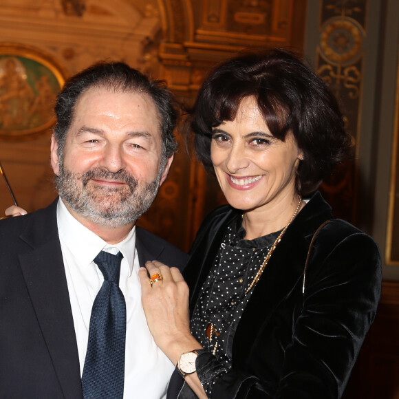 Exclusif - Ines de la Fressange et son compagnon Denis Olivennes à la soirée annuelle de la FIDH (Federation Internationale des Droits de l'homme) et 65eme anniversaire de la Declaration universelle des Droits de l'Homme a l'Hotel de Ville de Paris le 10 decembre 2013.