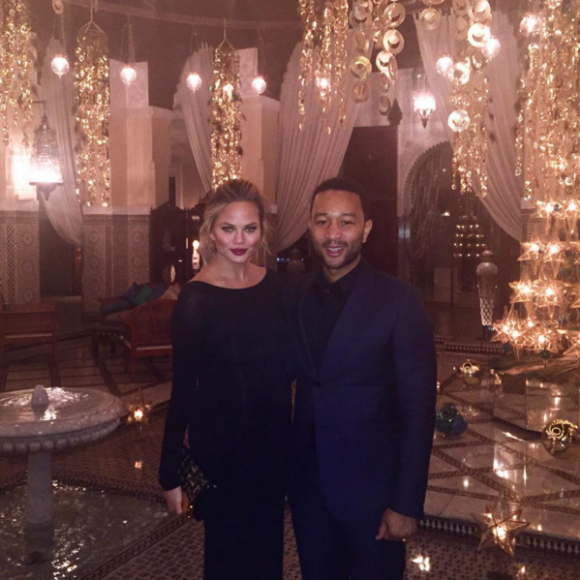 Chrissy Teigen et John Legend fêtent le Nouvel An à Marrakech. Photo publiée le 1er janvier 2016.