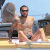 Dani Alves, sur un yacht au large d'Ibiza, le 14 juillet 2015