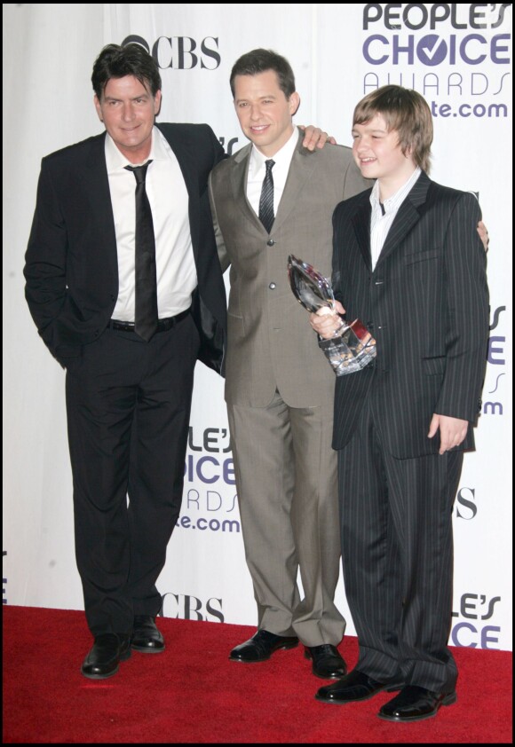 Charlie Sheen, Angus T Jones et Jon Cryer - 35e People's Choice Awards, à Los Angeles, le 7 janvier 2009
