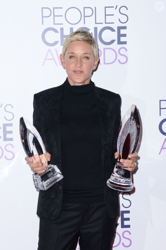 Ellen DeGeneres en press room des People's Choice Awards 2016 au Microsoft Theatre L.A. Live à Los Angeles, le 6 janvier 2016.
