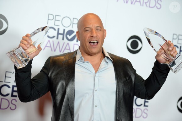 Vin Diesel en press room des People's Choice Awards 2016 au Microsoft Theatre L.A. Live à Los Angeles, le 6 janvier 2016.