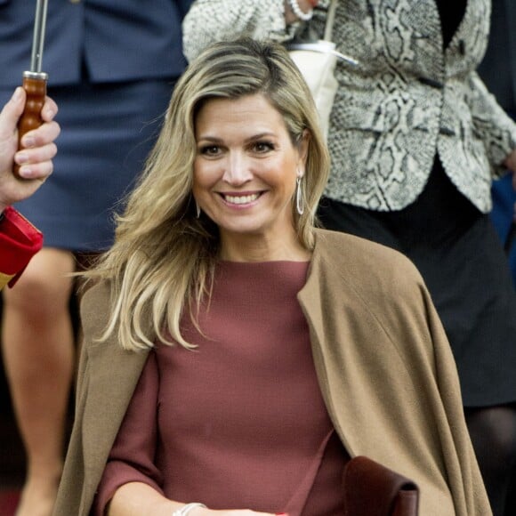 La reine Maxima et le roi Willem-Alexander des Pays-Bas au palais royal d'Amsterdam le 7 janvier 2016 pour la réception de la Commission européenne à l'occasion du début de la présidence néerlandaise de l'Union européenne.