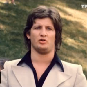 L'animateur Patrick Sébastien, lors de sa première apparition télé en 1975.