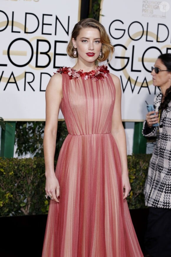 Amber Heard en Gucci Couture - La 73e cérémonie annuelle des Golden Globe Awards à Beverly Hills, le 10 janvier 2016. © Olivier Borde/Bestimage