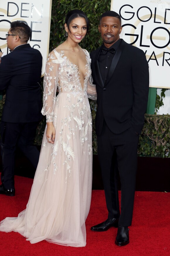 Jamie Foxx et sa fille Corinne - 73ème cérémonie annuelle des Golden Globe Awards à Beverly Hills, le 10 janvier 2016.
