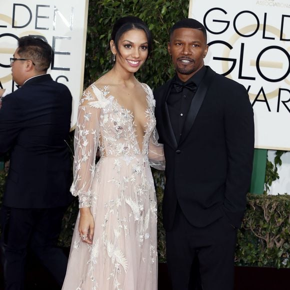 Jamie Foxx et sa fille Corinne - 73ème cérémonie annuelle des Golden Globe Awards à Beverly Hills, le 10 janvier 2016.