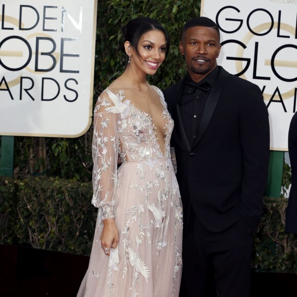 Jamie Foxx et sa fille Corinne - 73ème cérémonie annuelle des Golden Globe Awards à Beverly Hills, le 10 janvier 2016.