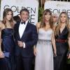Sylvester Stallone, sa femme Jennifer Flavin et leurs filles Sophia, Sistine et Scarlet - La 73ème cérémonie annuelle des Golden Globe Awards à Beverly Hills, le 10 janvier 2016.