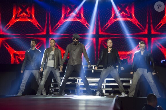 Kevin Richardson, Howie Dorough, A.J. Maclean, Brien Littrell et Nick Carter - Concert du groupe Backstreet Boys à Madrid. Le 19 février 2014