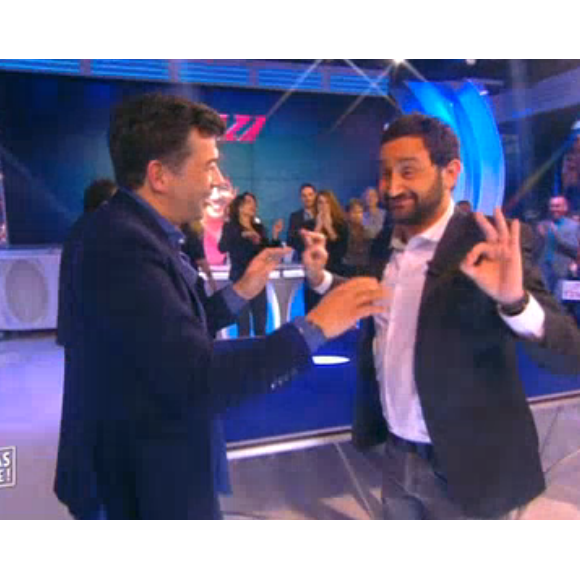 Cyril Hanouna perd au ping-pong face à l'animateur Stéphane Plaza, le 13 janvier 2016 sur D8 dans "Touche pas à mon poste".