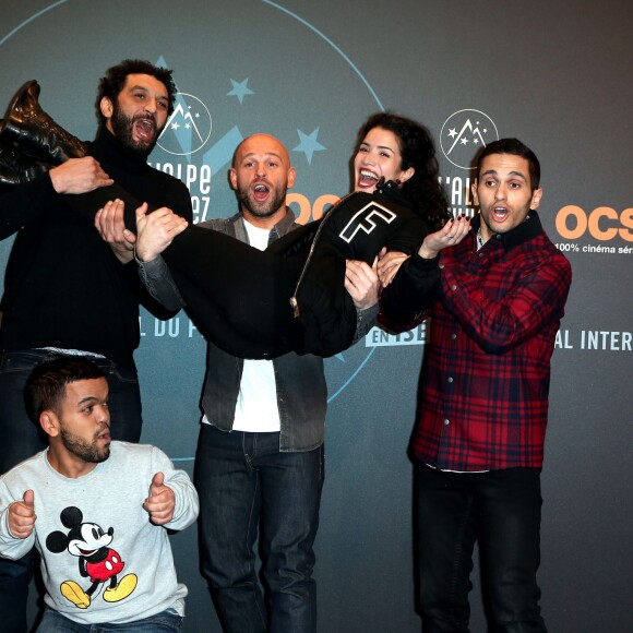 Ramzy Bedia, Sabrina Ouazani, Franck Gastambide, Malik Benthala, Anouar Toubali (l'équipe de Pattaya) - 19e Festival International du film de Comédie de l'Alpe d'Huez le 14 Janvier 2016.