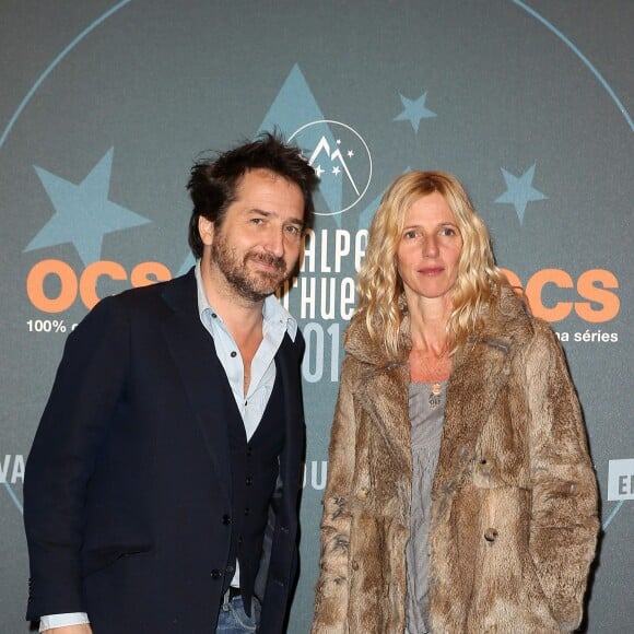 Edouard Baer, Sandrine Kiberlain lors du 19e Festival International du film de Comédie de l'Alpe d'Huez, le 15 janvier 2016.