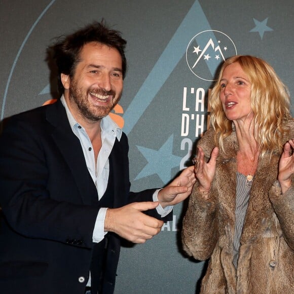 Edouard Baer, Sandrine Kiberlain lors du 19e Festival International du film de Comédie de l'Alpe d'Huez, le 15 janvier 2016.