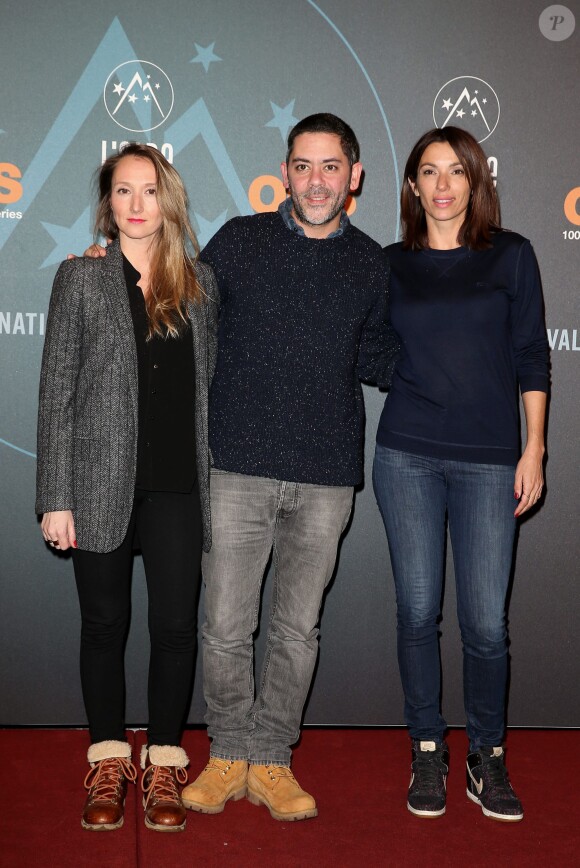 Audrey Lamy, Manu Payet, Aure Atika pour le film "Tout pour être heureux" lors du 19e Festival International du film de Comédie de l'Alpe d'Huez, le 15 janvier 2016.