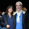 Raymond Domenech et sa compagne Estelle Denis lors de la dernière représentation parisienne de "La légende du roi Arthur" au Palais des Congrès à Paris, le 16 janvier 2016, avant une tournée dans toute la France courant 2016. © Veeren/Bestimage