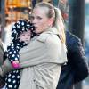 Exclusif - Anne V se promène avec sa fille Alaska dans les rues de New York, le 10 janvier 2016