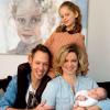 Kim Clijsters, son mari Brian Lynch, leur fille Jada et leur petit garçon Jack Leon, un mois le 18 octobre 2013