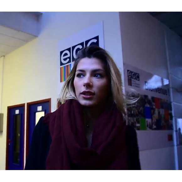 Camille Cerf, Miss France 2015, se confie sur sa rentrée scolaire dans son école de commerce. Janvier 2016.