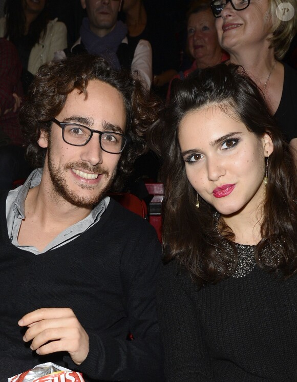 Thomas Hollande et Joyce Jonathan - People au concert de Céline Dion au POPB de Paris, le 29 novembre 2013.