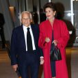  Jean d'Ormesson avec sa femme Marie-Sarah Carcassonne lors de l'inauguration de la Fondation Louis Vuitton &agrave; Paris le 20 octobre 2014 