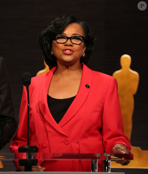 Cheryl Boone Isaacs (présidente de l'académie) - Annonce des nominés à la 88ème cérémonie des Oscars à Beverly Hills, le 15 janvier 2015.