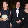 La Princesse Caroline de Hanovre, le prince Albert II de Monaco et Charlotte Casiraghi lors du dîner de charité organisé par les Amis du Nouveau Musée National à la Villa Paloma, Monaco le 17 septembre 2013.