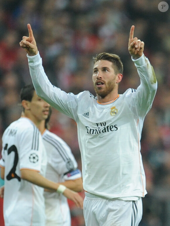 Sergio Ramos après son but contre le Bayern à Munich, le 29 mars 2014.