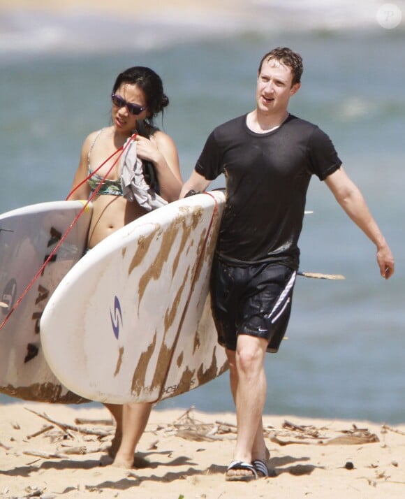 Exclusif - Mark Zuckerberg, patron de Facebook, et sa femme Priscilla en vacances a Hawaii, le 25 avril 2013