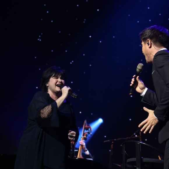 Exclusif - Maurane et Vincent Niclo - Concert "Michel Legrand invite Vincent Niclo" au Palais des Congrès à Paris, le 21 Janvier 2016. ©Denis Guignebourg/Bestimage