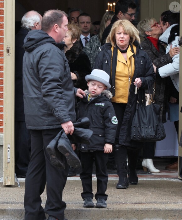 Obsèques de Daniel Dion, frère de Céline Dion, en présence de la famille et des amis en l'église Saints-Simon-et-Jude à Charlemagne, le 25 janvier 2016. © Eric Yainiri / Bestimage