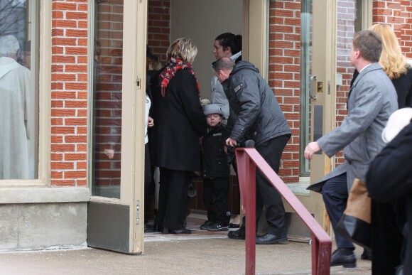 Obsèques de Daniel Dion, frère de Céline Dion, en présence de la famille et des amis en l'église Saints-Simon-et-Jude à Charlemagne, le 25 janvier 2016. © Eric Yainiri / Bestimage