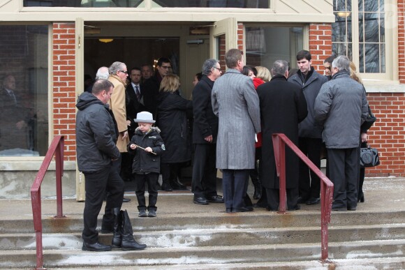 Obsèques de Daniel Dion, frère de Céline Dion, en présence de la famille et des amis en l'église Saints-Simon-et-Jude à Charlemagne, le 25 janvier 2016. © Eric Yainiri / Bestimage