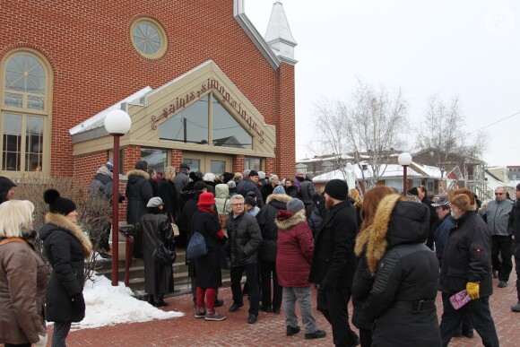Obsèques de Daniel Dion, frère de Céline Dion, en présence de la famille et des amis en l'église Saints-Simon-et-Jude à Charlemagne, le 25 janvier 2016. © Eric Yainiri / Bestimage
